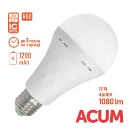 Лампа-світильник LIGHT SET LED BULB 12W A80 4500K 1200mAh.