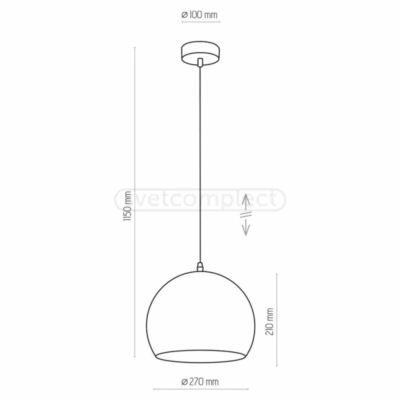 Підвіс TK-LIGHTING YODA BLACK ORBIT 1PL-270 1xE27 max 60W