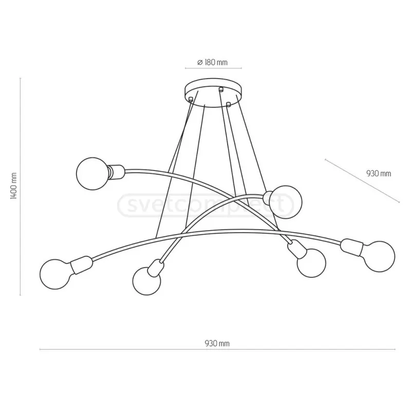 Подвес ТК-LIGHTING HELIX 6PL 6*E27 WH