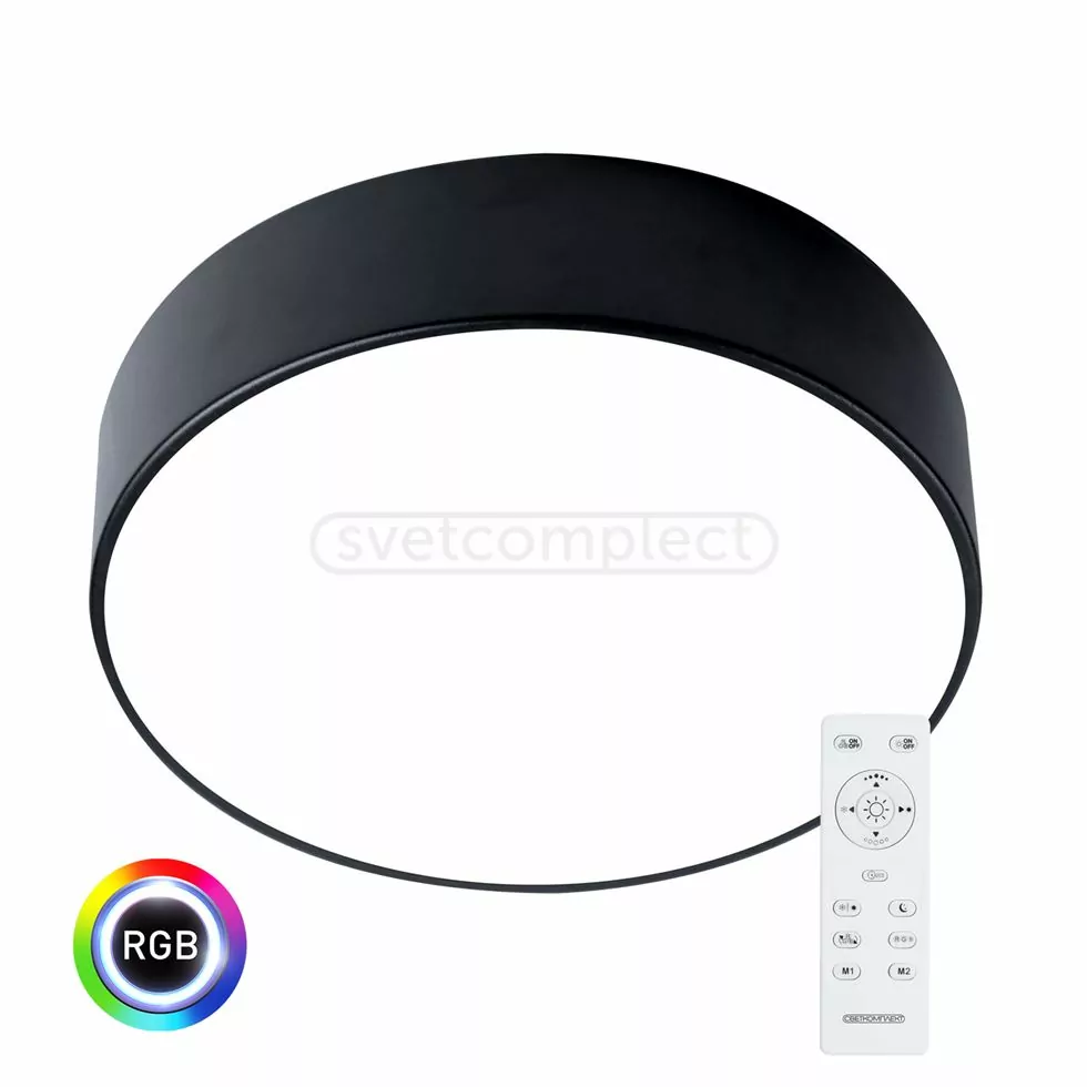 Світильник світлодіодний СВЕТКОМПЛЕКТ PL 400 OP 50W RGB ВК чорний з пультом ДУ