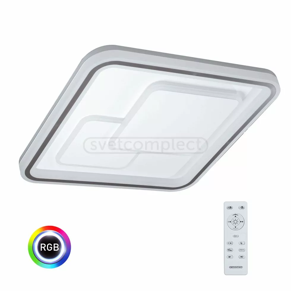 Світильник світлодіодний СВЕТКОМПЛЕКТ LED ACR 4949 3S 82W RGB RC білий з пультом ДК