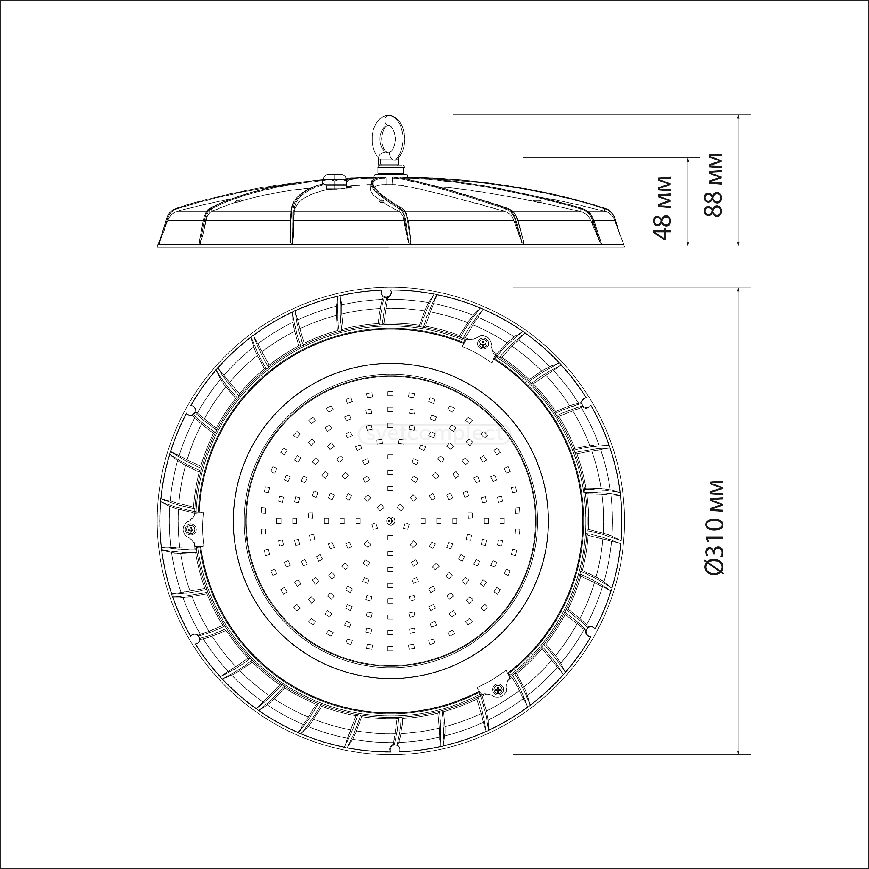 Світильник підвісний LED HB 050 SMD 50W 6500K IP65																