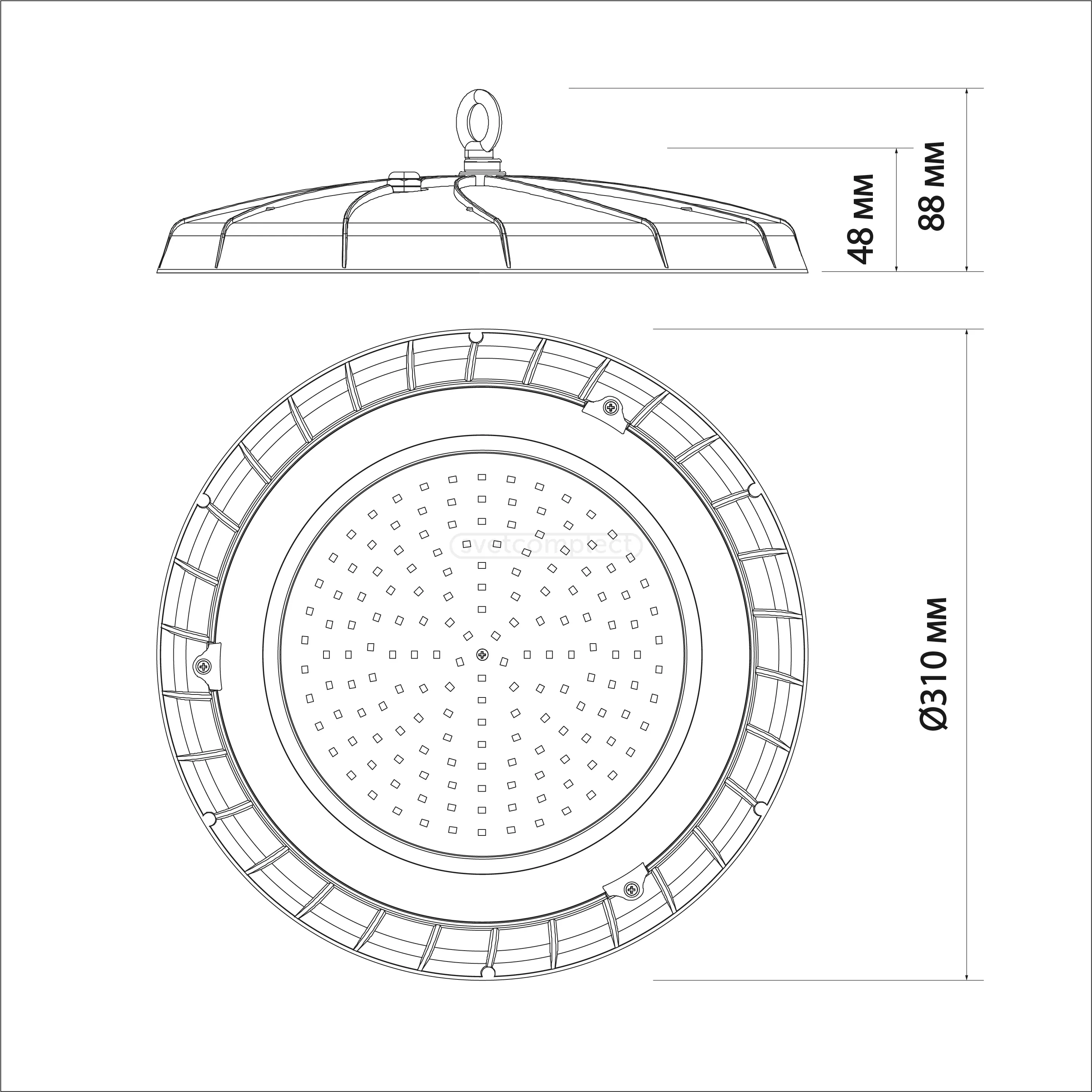 Светильник подвесной LED HB 150 SMD 150W 6500K IP65