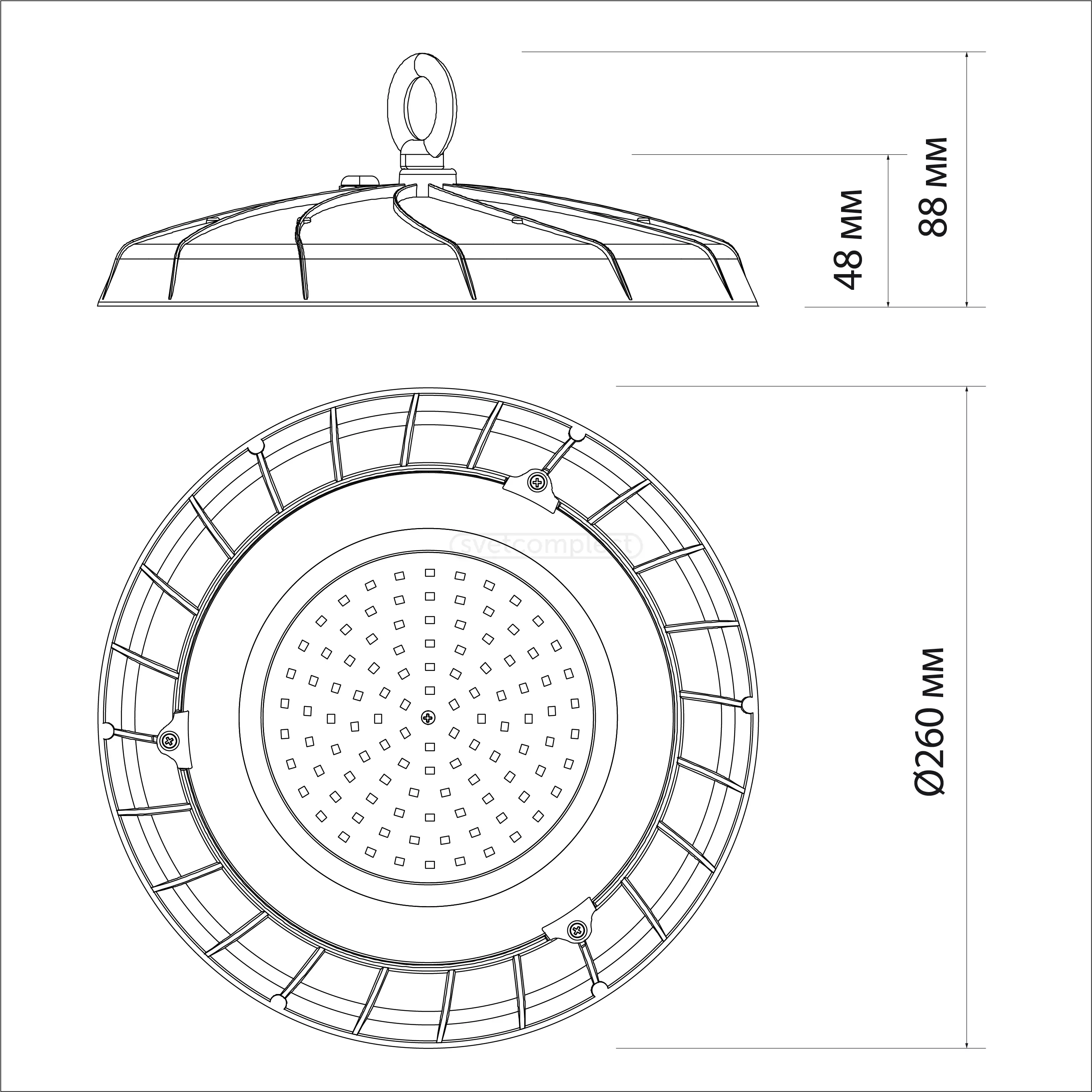 Светильник подвесной LED HB 100 SMD 100W 6500K IP65