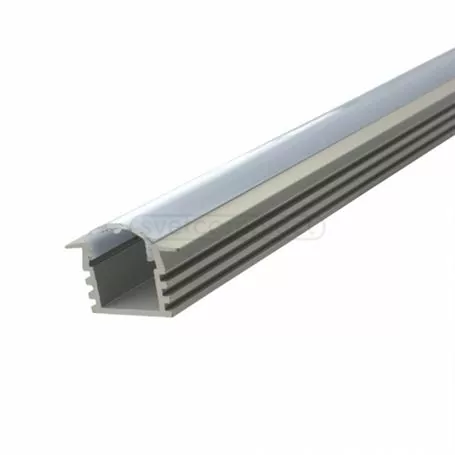 Профиль врезной 12мм. анодированный, алюминий 2м. + линза