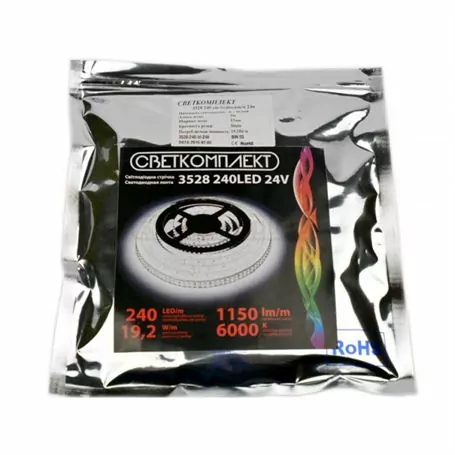 Лента диодная 3528, 240 диодов/м 24V, w(цвет белый)