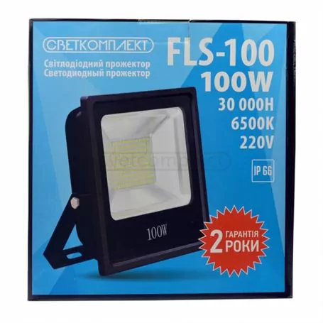 Светодиодный прожектор FLS-100 100W 6500K 220V (черный)