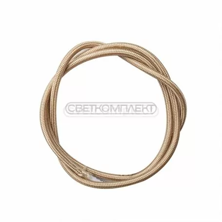 Кабель ПВС 2х0.5 тканевой обмотке ППВТ золотой