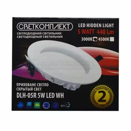 Светильник диодный DLH-05R 5W HW 3000K (скрытый свет) Светильник диодный DLH-05R 5W HW 3000K (скрытый свет)