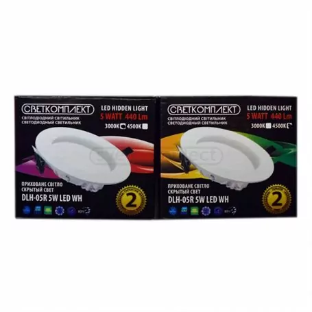 Світильник діодний DLH-05R 5W HW 4500K (приховане світло) Світильник діодний DLH-05R 5W HW 4500K (приховане світло)