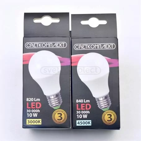 Лампа світлодіодна LED A60 E27 A 10W 3000К