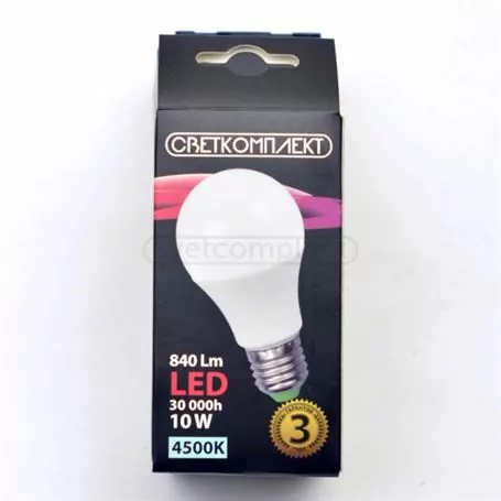 Лампа светодиодная LED A60 E27 A 10W 4500K Лампа светодиодная LED A60 E27 A 10W 4500K