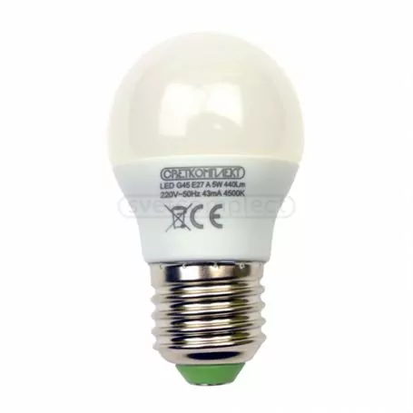 Лампа світлодіодна LED G45 E27 A 5W 4500К Лампа світлодіодна LED G45 E27 A 5W 4500К