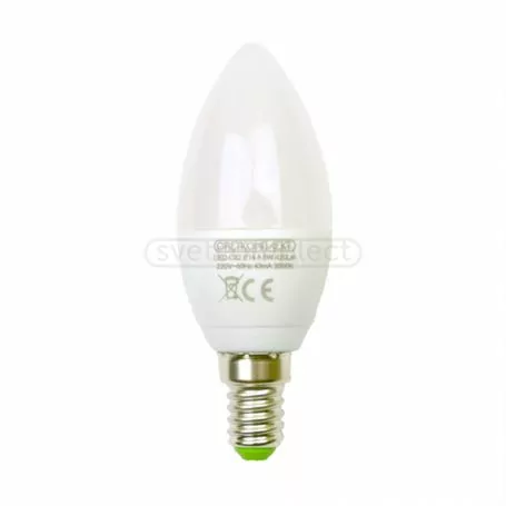 Лампа світлодіодна LED C37 E14 A 5W 3000К