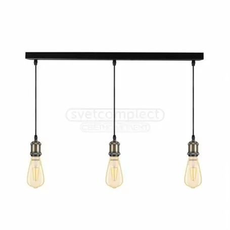 Світильник СВЕТКОМПЛЕКТ LOFT RL 650-підвіс E27 3x40W BLACK+AB