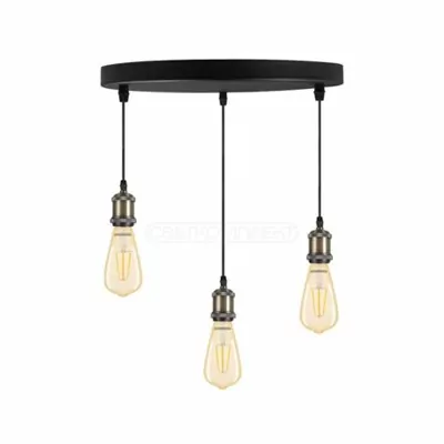 Светильник СВЕТКОМПЛЕКТ LOFT RL круг-325-подвес E27 3x40W BLACK+AB