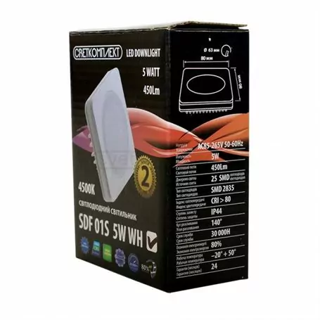 Светильник диодный SDF 01S 5W WH 4500K белый