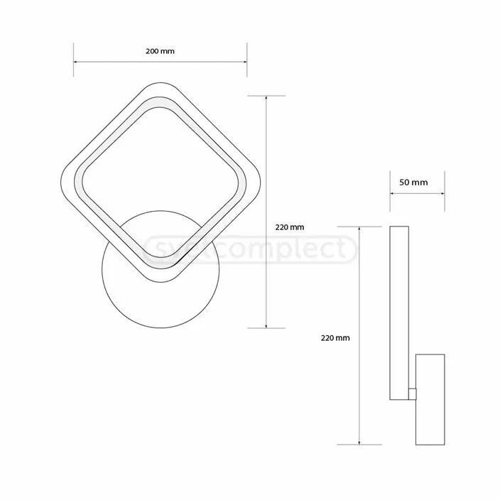 Светильник светодиодный Бра Светкомплект LED WL-05S CCT 11W WH 3000/4500 / 6000К