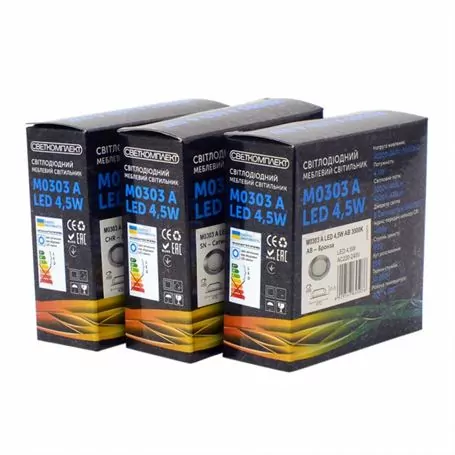 Светодиодный мебельный светильник M0303 A LED 4.5W CHR хром Светодиодный мебельный светильник M0303 A LED 4.5W CHR хром