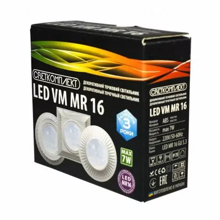 Світильник точковий LED VM-03S MR16 GU5.3 WH Світильник точковий LED VM-03S MR16 GU5.3 WH