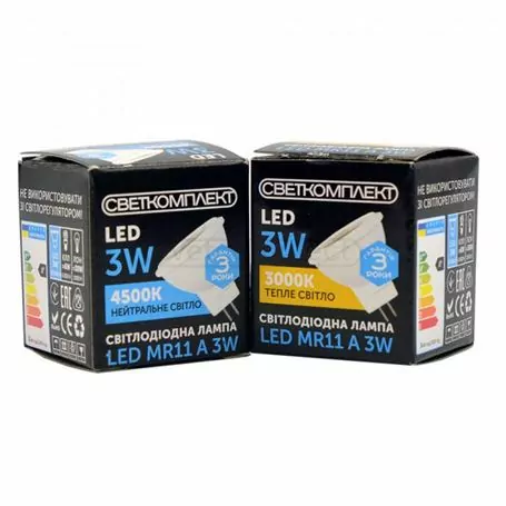 Лампа світлодіодна MR11 A 3W 3000K G4 220-240V