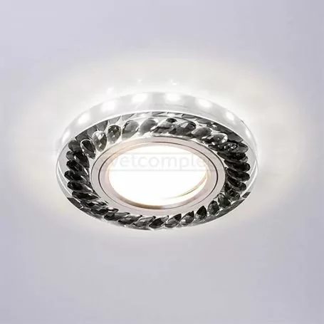 Светильник точечный декоративный LED SVCR 903 CL+GY с диодной подсветкой Светильник точечный декоративный LED SVCR 903 CL+GY с диодной подсветкой