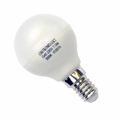 Лампа світлодіодна LED G45 E14 A 7W 3000K 220V