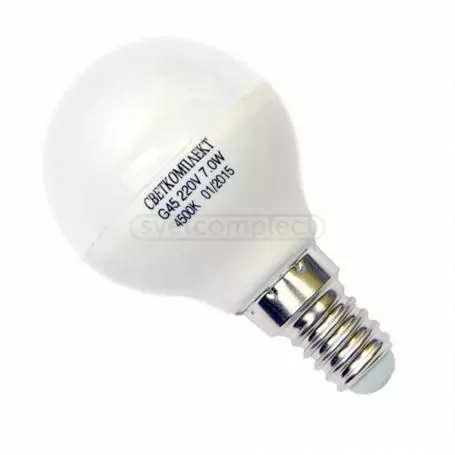 Лампа светодиодная LED G45 E14 A 7W 4500K 220V Лампа светодиодная LED G45 E14 A 7W 4500K 220V
