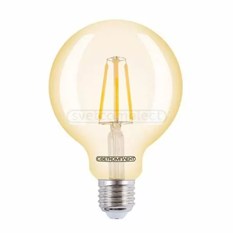 Лампа светодиодная LED FLG95 E27 A 2500K FR GOLD