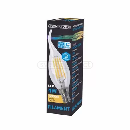 Лампа світлодіодна LED FLCA35 E14 4w 3000K Filament 220-240V