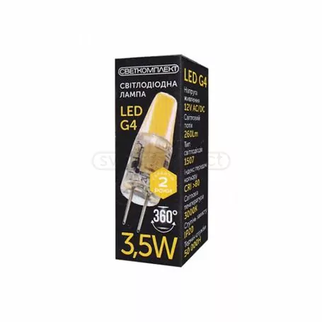 Лампа світлодіодна LED G4 3.5W 3000K AC/DC12 Лампа світлодіодна LED G4 3.5W 3000K AC/DC12