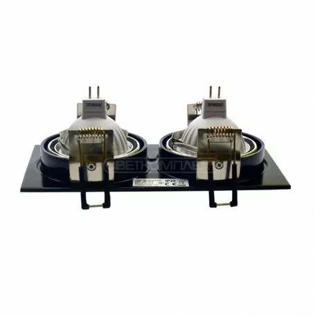 Світильник точк. галог. AT 10-2 BLAL (12V/220V, G5.3, 2х50W) алюм.