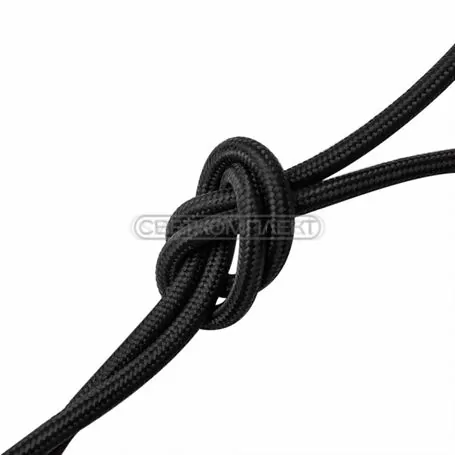 Кабель ПВС 2х0.5 в тканевой обмотке ППВТ Чорный