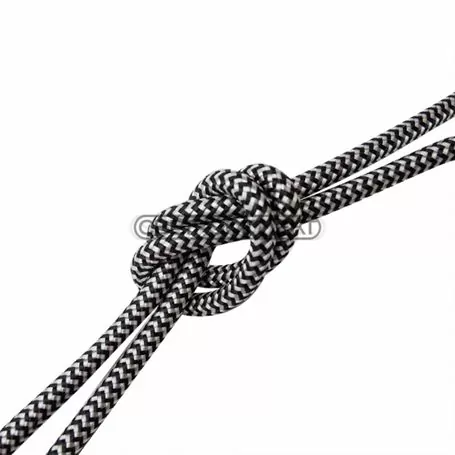 Кабель ПВС 2х0.5 в тканевой обмотке ППВТ Черно-белый