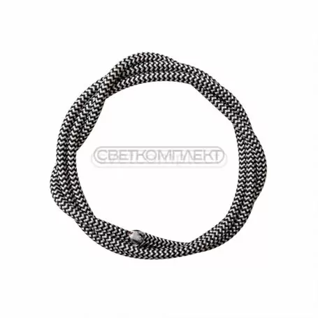 Кабель ПВС 2х0.5 в тканевой обмотке ППВТ Черно-белый