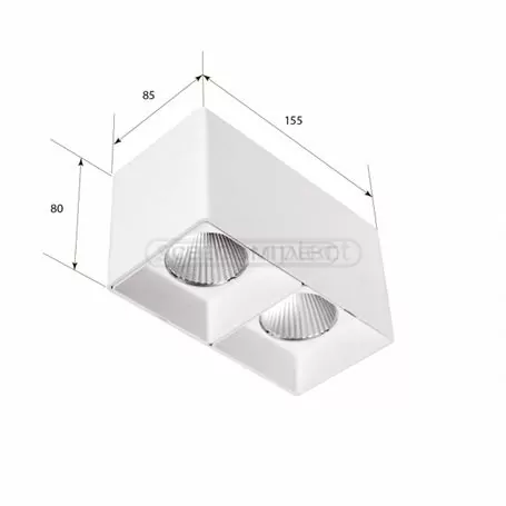 Світильник LED стельовий СВЕТКОМПЛЕК DL-SQ 102S 20W 4000K WH