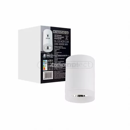 Світильник LED Накладний СВЕТКОМПЛЕКТ  DL-110 ACR COB 10W 4000K WH Білий Світильник LED Накладний СВЕТКОМПЛЕКТ  DL-110 ACR COB 10W 4000K WH Білий