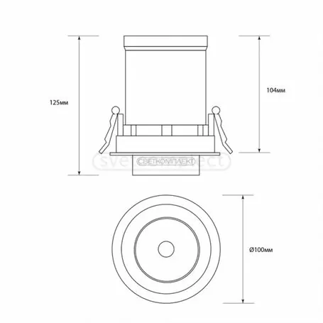 Светильник точечный СВЕТКОМПЛЕКТ DL-DPH 12R 12W  4100K WH