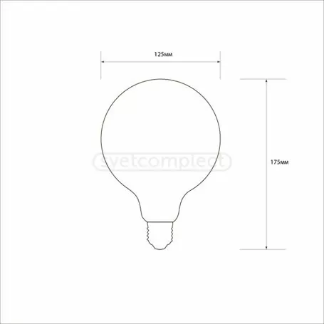 Лампа LED СВЕТКОМПЛЕКТ VINTAGE F FLG125 E27 6W 2500K GOLD FIL