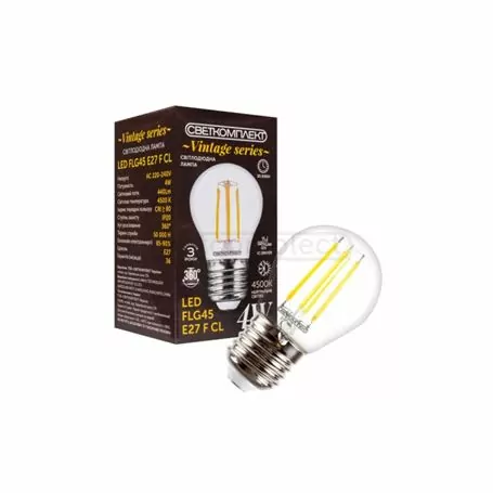 Лампа LED СВЕТКОМПЛЕКТ VINTAGE F FLG45 E27 4W 4500K FIL