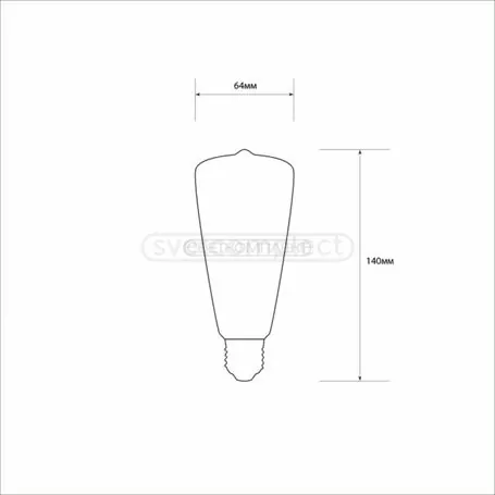 Лампа LED СВЕТКОМПЛЕКТ VINTAGE F FLST64 E27 6W 2500K GOLD FIL