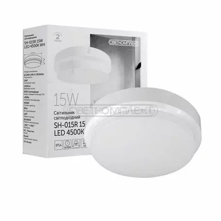 Світильник LED Светкомплект SH-015R 15W LED 4500K WH IP54