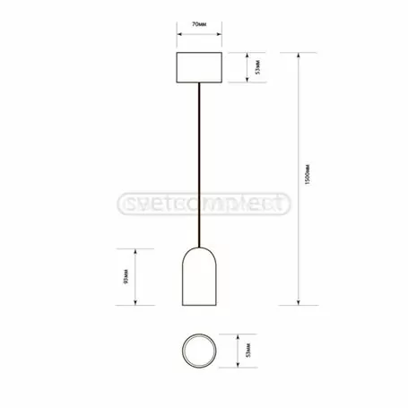 Підвіс СВЕТКОМПЛЕКТ LOFT 013 E27 1X40W 1,5м Б сірий