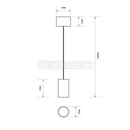 Підвіс СВЕТКОМПЛЕКТ LOFT 014 E27 1X40W 1,5м Б Білий