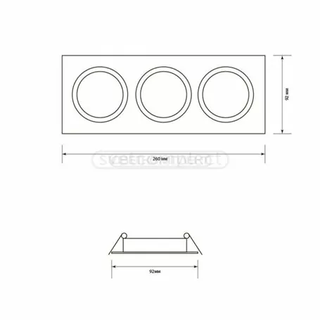 Светильник точечный галогеновй AT 10-3 WH 3х50W, Белый