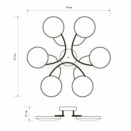 Светильник светодиодный СВЕТКОМПЛЕКТ LED DECO M600 6x16W OP IRC BK