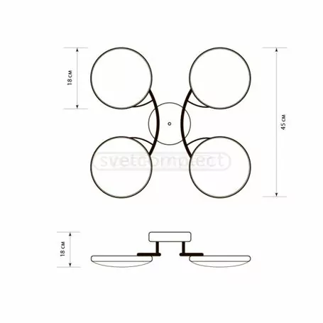 Светильник светодиодный СВЕТКОМПЛЕКТ LED DECO M480 4x16W TX  IRC WH