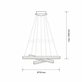 Підвіс LED стельовий СВЕТКОМПЛЕК L-OV-R 11530 115W +30W OP RC BW