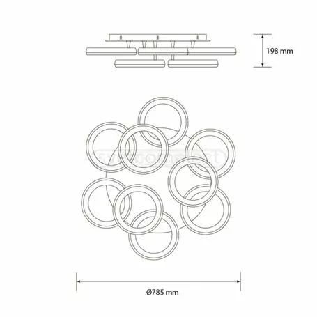 Світильник світлодіодний стельовий СВЕТКОМПЛЕКТ HOME CR 912 108W OP RC