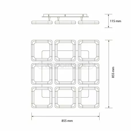 Світильник світлодіодний стельовий СВЕТКОМПЛЕКТ HOME CS 915 135W OP RC